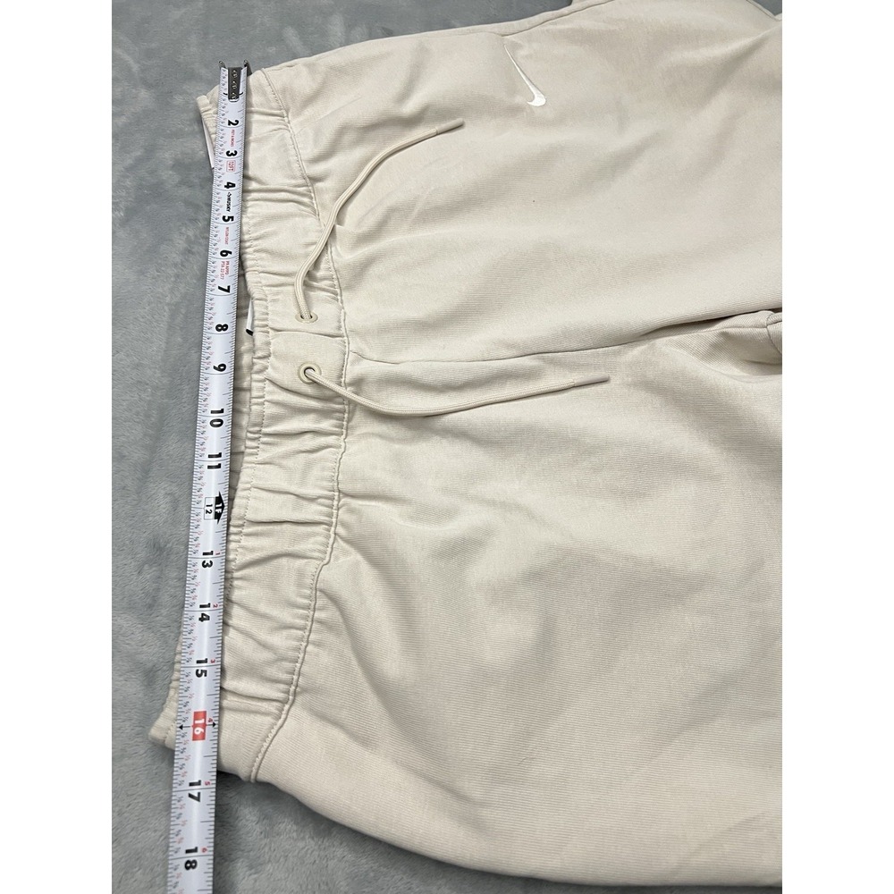 New Nike Loose Fit Mid-Rise Joggers Womens Large Beige Sweatpants Swoosh Logo - Picture 7 of 9